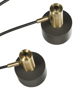 Candeeiro De Pe Em Metal Preto E Dourado Anbesa