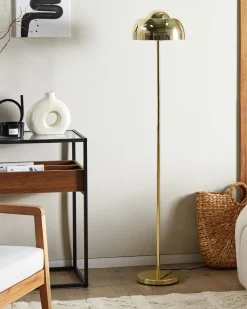 Candeeiro De Pe Em Metal Dourado 148 Cm Senette