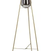 Candeeiro De Pe Em Metal Dourado 133 Cm Mena