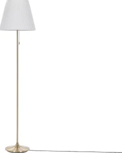 Candeeiro De Pe Em Metal Cor De Bronze E Branco Torysa