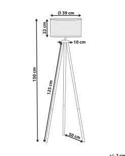 Candeeiro De Pe Em Rattan Natural 150 Cm Penton