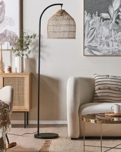 Candeeiro De Pe Em Rattan Cor Natural 165 Cm Bernica