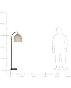 Candeeiro De Pe Em Rattan Cor Natural 165 Cm Bernica