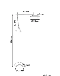 Candeeiro De Pe Led Cinzento Escuro 170 Cm Carina
