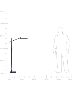 Candeeiro De Pe Led Cinzento Escuro 144 Cm Aquarius