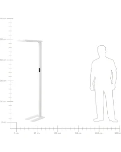Candeeiro De Pe Led Em Metal Branco 196 Cm Orion