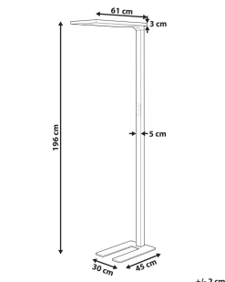 Candeeiro De Pe Led Em Metal Prateado 196 Cm Orion