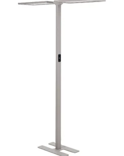 Candeeiro De Pe Led Em Metal Prateado 197 Cm Sculptor
