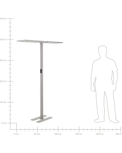 Candeeiro De Pe Led Em Metal Prateado 197 Cm Sculptor