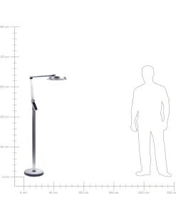 Candeeiro De Pe Led Prateado 170 Cm Carina