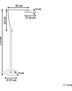 Candeeiro De Pe Led Prateado 170 Cm Carina