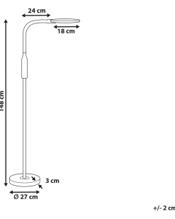 Candeeiro De Pe Led Preto 148 Cm Cassiopeia