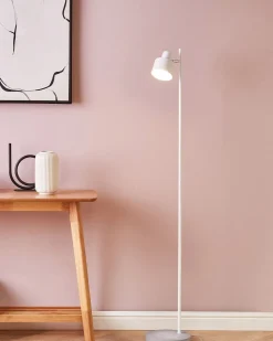 Candeeiro De Pe Metalico Branco Corbones