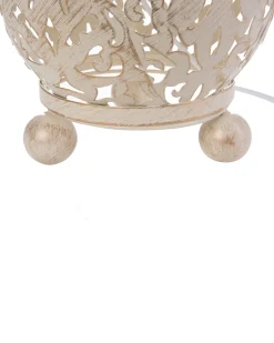 Candeeiro De Pe Metalico Cor Creme Dourado Mures