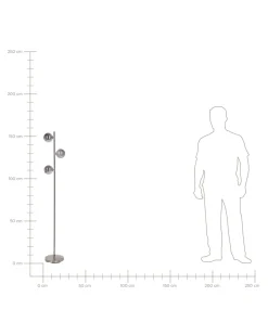 Candeeiro De Pe Prateado 154 Cm Ramis