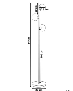 Candeeiro De Pe Prateado 154 Cm Ramis
