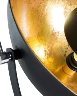 Candeeiro De Pe Preto E Dourado Thames Ii