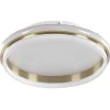 Candeeiro De Teto 42 Cm Metal Branco E Dourado Taping