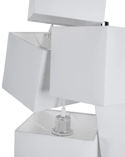 Candeeiro De Teto Branco Com 5 Abajures Em Forma De Cubo Mesta