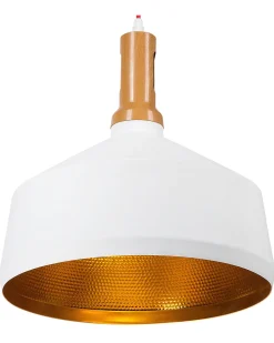 Candeeiro De Teto Branco E Dourado Sepik