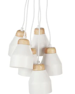Candeeiro De Teto Branco Com 6 Unidades Cestos