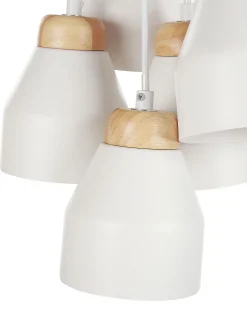 Candeeiro De Teto Branco Com 6 Unidades Cestos