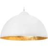 Candeeiro De Teto Branco E Dourado Cetina
