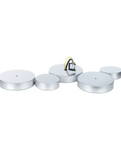 Candeeiro De Teto Com 5 Focos Led Em Metal Prateado Luga