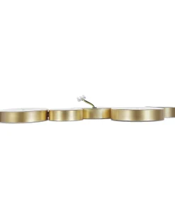 Candeeiro De Teto Com 5 Focos Led Em Metal Dourado Luga