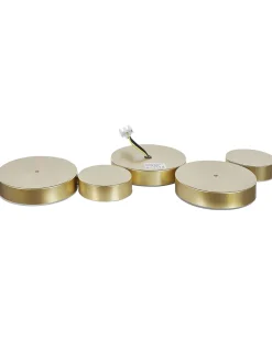 Candeeiro De Teto Com 5 Focos Led Em Metal Dourado Luga
