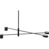 Candeeiro De Teto Com 4 Focos Em Metal Preto Bandon