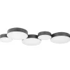 Candeeiro De Teto Com 5 Focos Led Em Metal Preto Luga