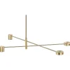 Candeeiro De Teto Com 4 Focos Em Metal Dourado Bandon