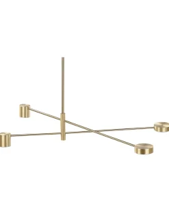 Candeeiro De Teto Com 4 Focos Em Metal Dourado Bandon