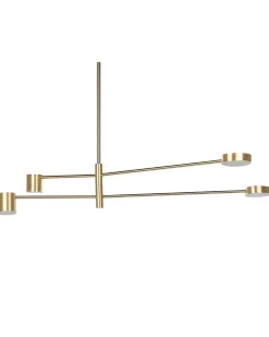 Candeeiro De Teto Com 4 Focos Em Metal Dourado Bandon