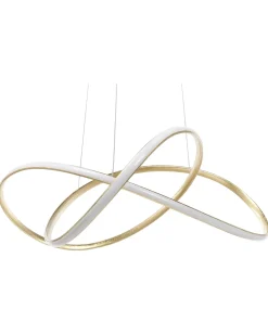 Candeeiro De Teto Com Led Em Metal Dourado Tumen
