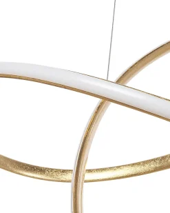 Candeeiro De Teto Com Led Em Metal Dourado Tumen