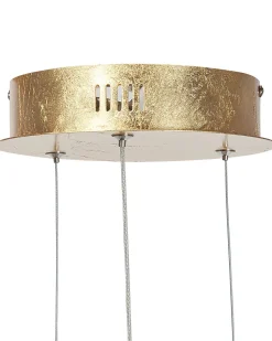 Candeeiro De Teto Com Led Em Metal Dourado Tumen