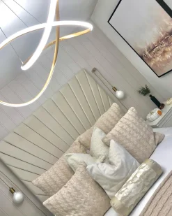 Candeeiro De Teto Com Led Em Metal Dourado Tumen