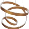 Candeeiro De Teto Com Led Em Metal Dourado Wanli