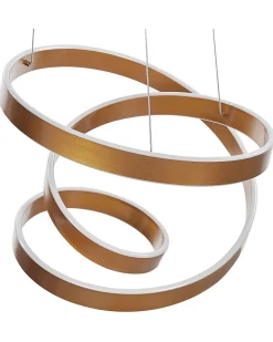 Candeeiro De Teto Com Led Em Metal Dourado Wanli