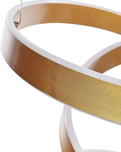Candeeiro De Teto Com Led Em Metal Dourado Wanli