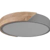 Candeeiro De Teto Com Led Em Metal Cinzento E Castanho Claro 31 Cm Pattani