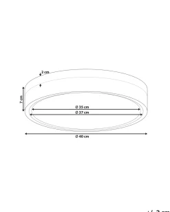 Candeeiro De Teto Com Led Em Metal Branco 40 Cm Sakae