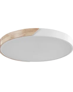 Candeeiro De Teto Com Led Em Metal Branco E Castanho Claro 51 Cm Pattani