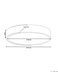 Candeeiro De Teto Com Led Em Metal Branco E Castanho Claro 51 Cm Pattani