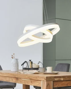 Candeeiro De Teto Com Led Em Metal Branco Puzi