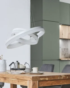 Candeeiro De Teto Com Led Em Metal Branco Puzi