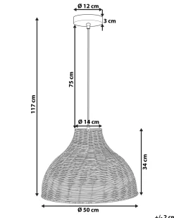 Candeeiro De Teto De Rattan Cor Natural Millian
