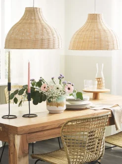 Candeeiro De Teto De Rattan Cor Natural Millian